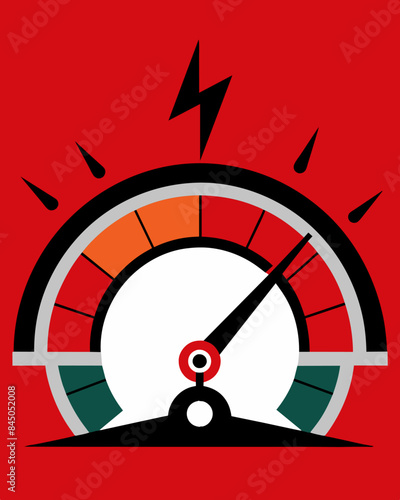 With the pressure gauge hovering in the red zone businesses struggled to survive amidst rising costs.. Vector illustration