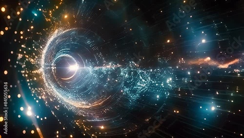 Infinite Depths: Digital Painting Depicting a Mesmerizing Wormhole in the Vast Expanse of Deep Space photo