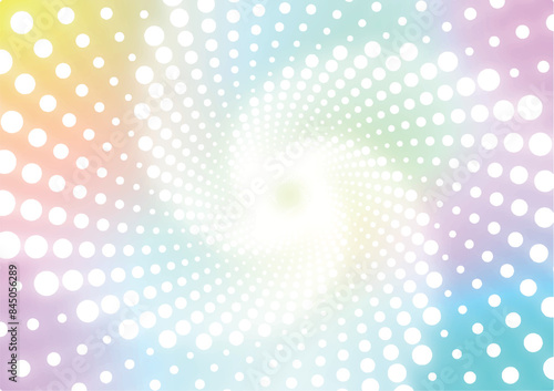 Colorful Spiral Light Particles Background（光の小さな玉が螺旋状に回りながら飛び出すようなきれいな虹色の背景）