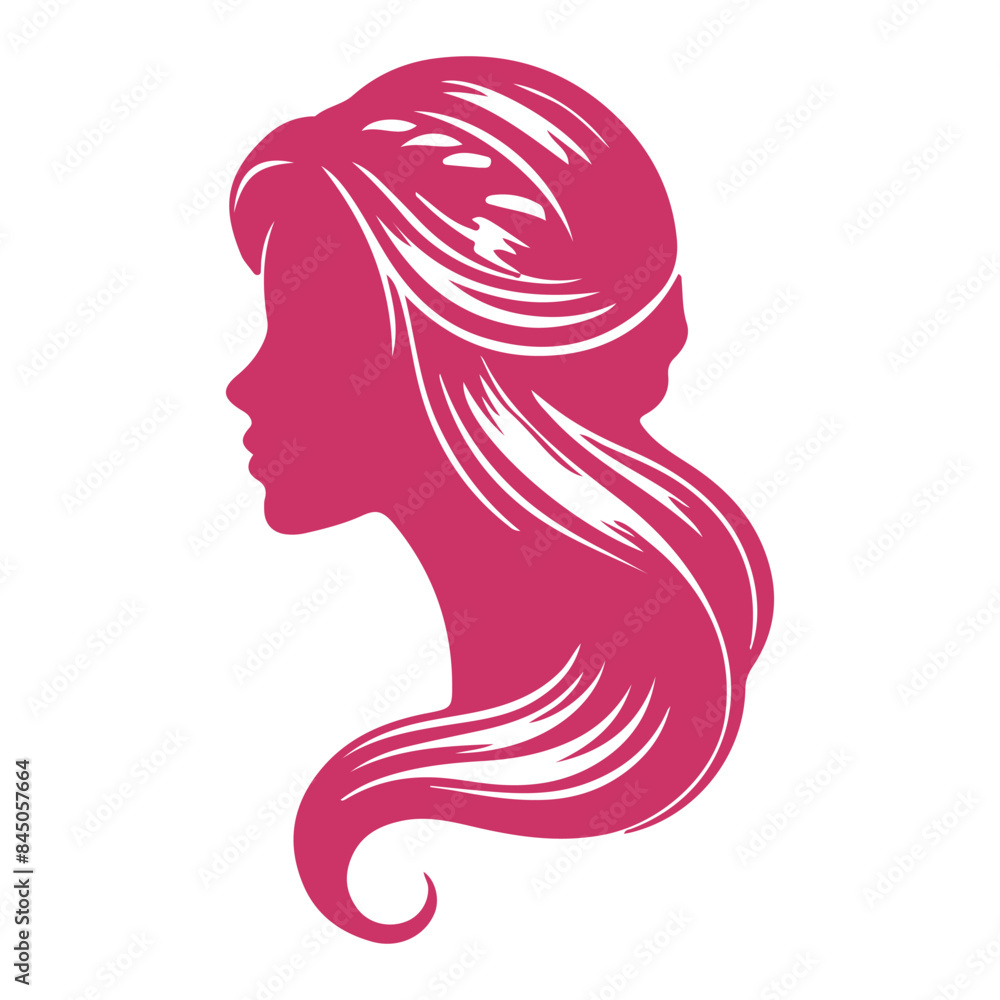 womans hair style stylized sillhouette, beauty salon logo template womans hair style stylized sillhouette, beauty salon logo template