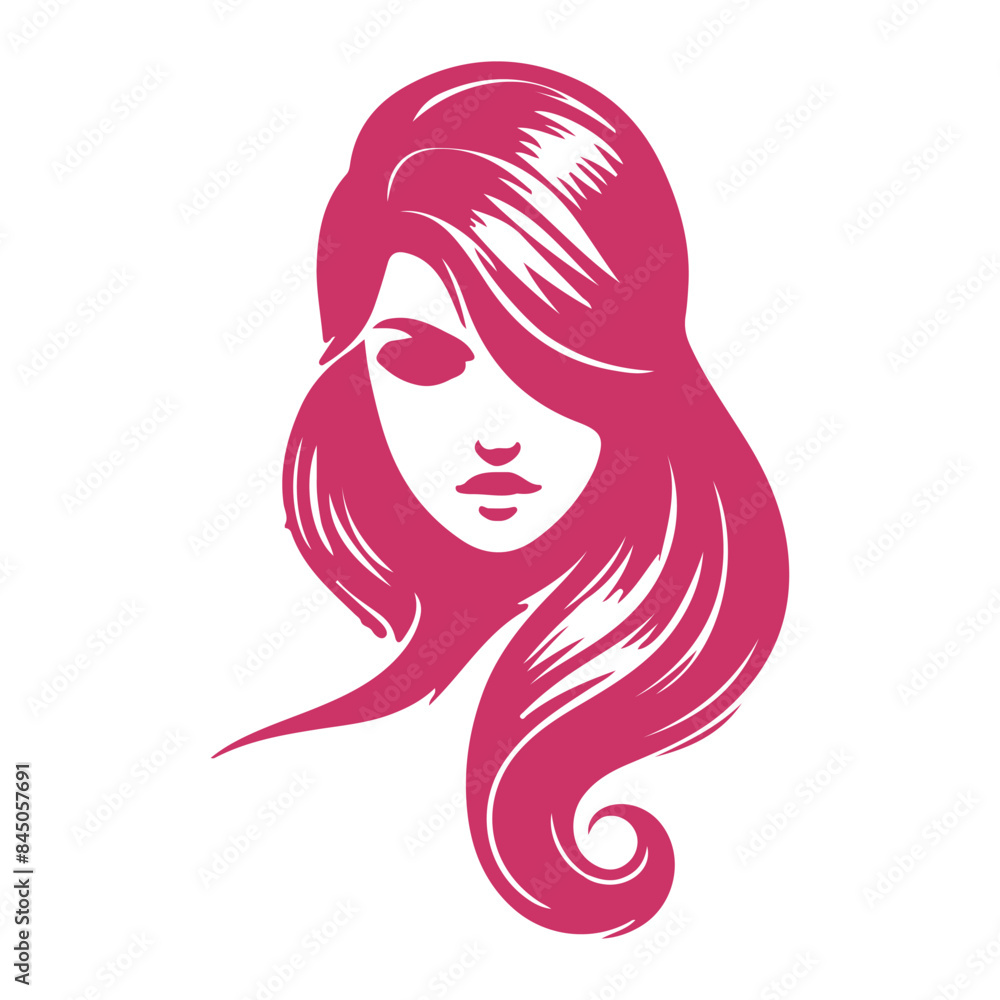 womans hair style stylized sillhouette, beauty salon logo template womans hair style stylized sillhouette, beauty salon logo template