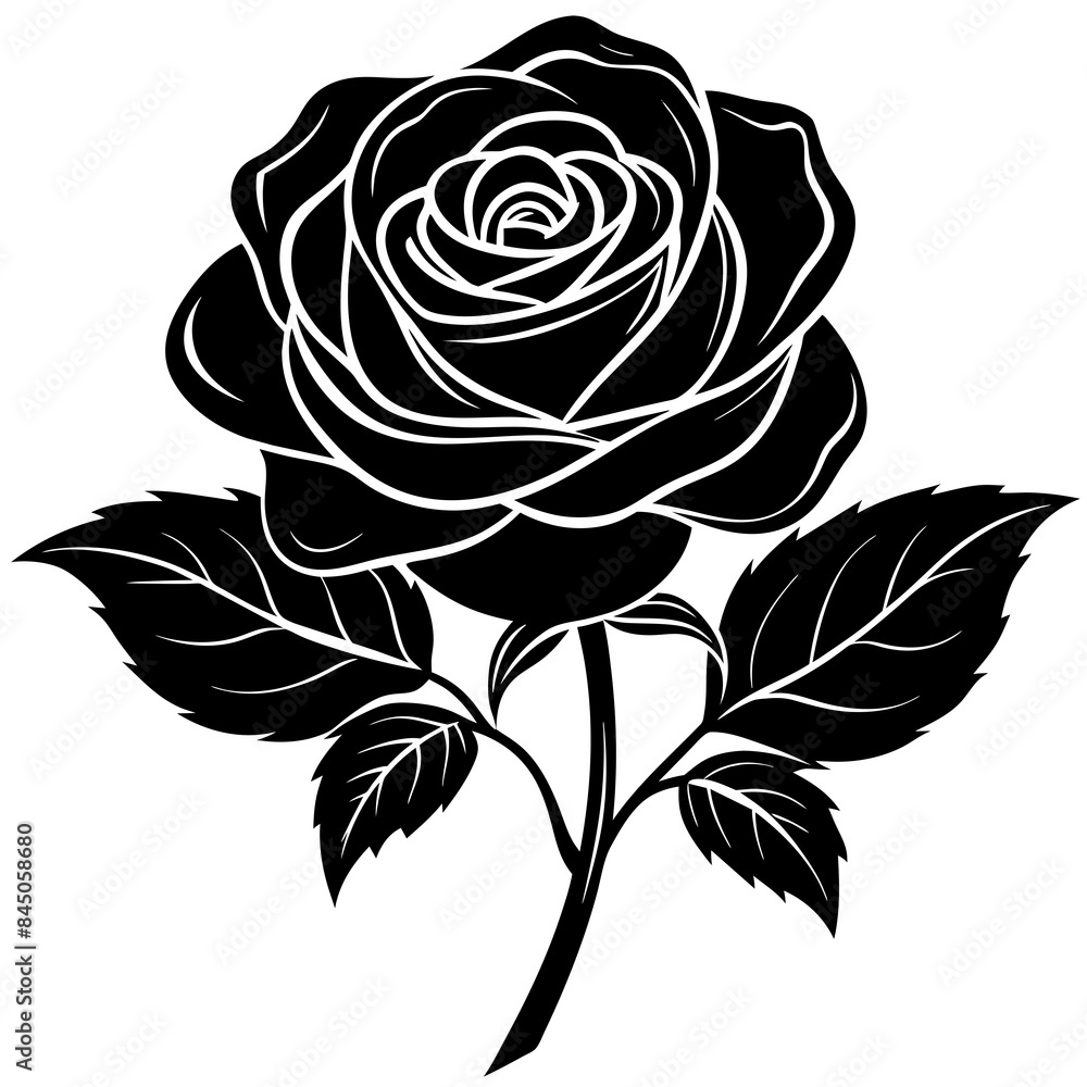 black and white rose vector illustration black and white rose vector illustration