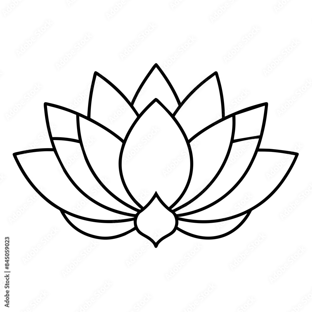 Golden lotus line art vector illustration