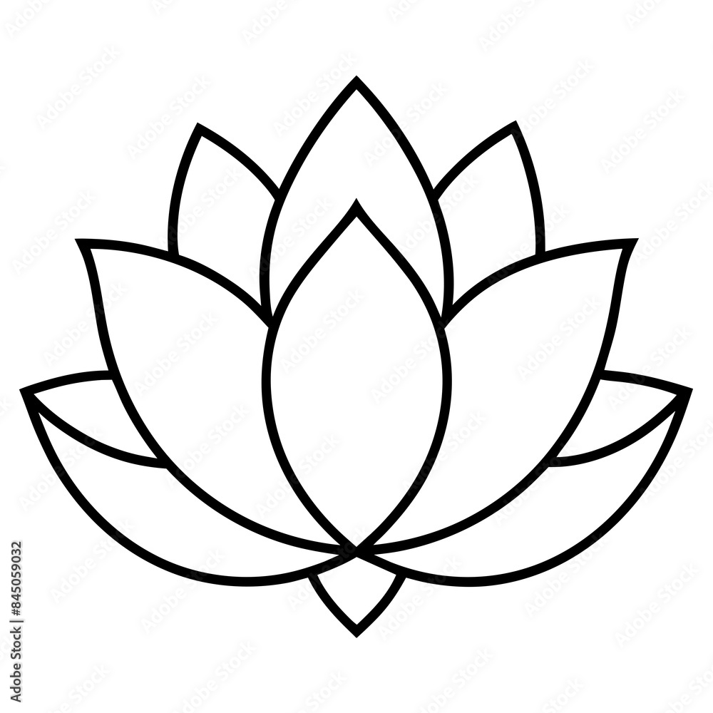 Golden lotus line art vector illustration