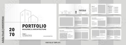 Landscape architecture portfolio or interior portfolio template layout design