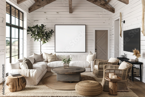 living room wall art mock up, home interior, house indoor, vertical oil painting mock up, house background, blank canvas mock up