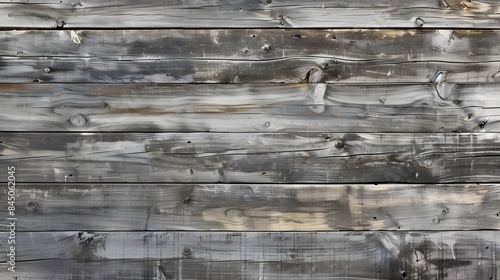 This is a close up of a wooden fence or wall made of horizontal planks. The wood is weathered and has a knotty texture.