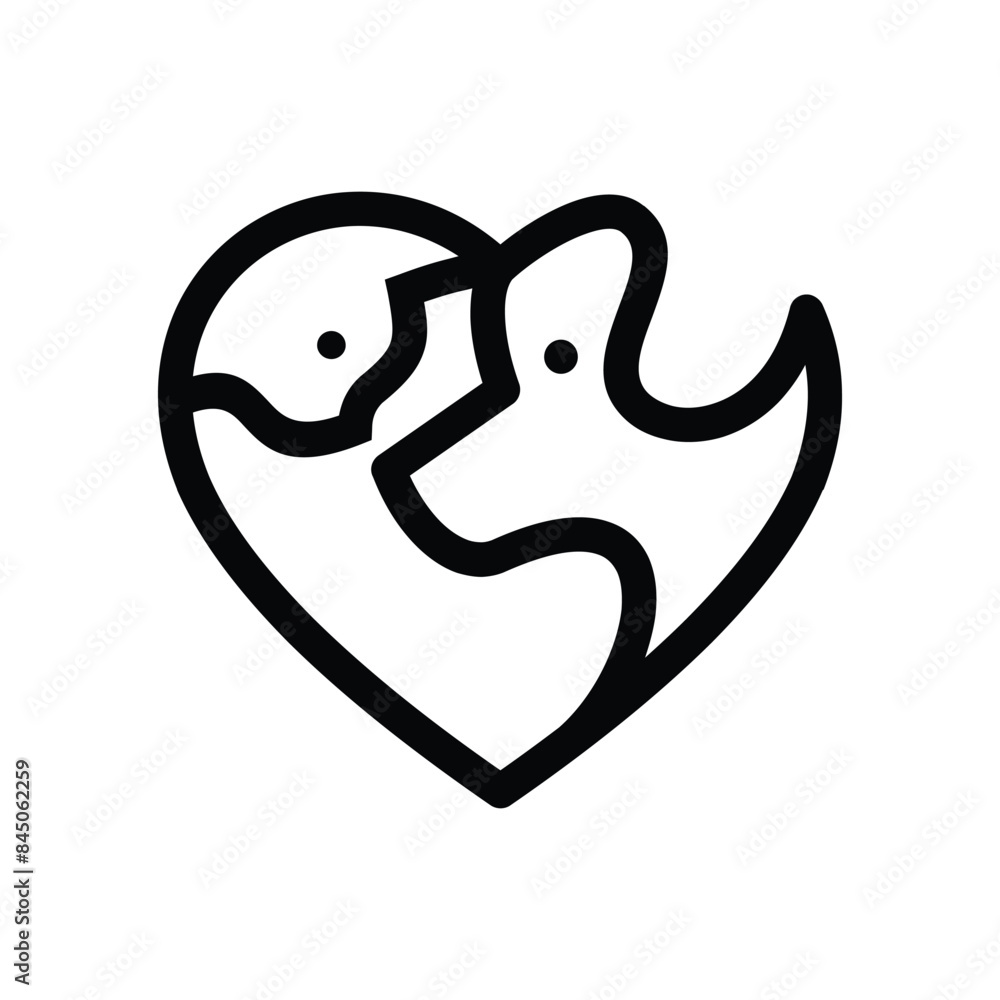 dog cat love pet negative space logo vector icon template dog cat love pet negative space logo vector icon template