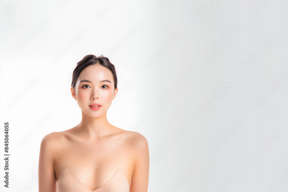 Beautiful young asian woman with clean fresh skin on white background, Face care, Facial treatment, Cosmetology, beauty and spa, Asian women portrait. Beautiful young asian woman with clean fresh skin on white background, Face care, Facial treatment, Cosmetology, beauty and spa, Asian women portrait.