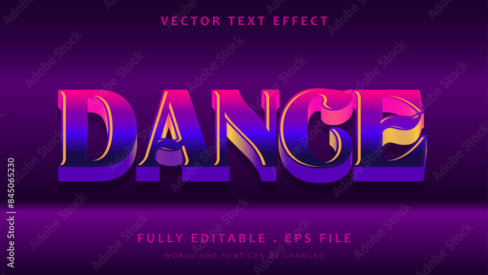 Colorful Gradient Dance Editable Text Effect Design Colorful Gradient Dance Editable Text Effect Design