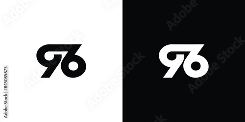 Modern and unique number 96 logo design