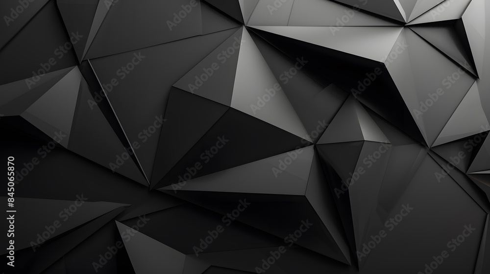 Obraz premium Modern black metal low poly backdrop. 