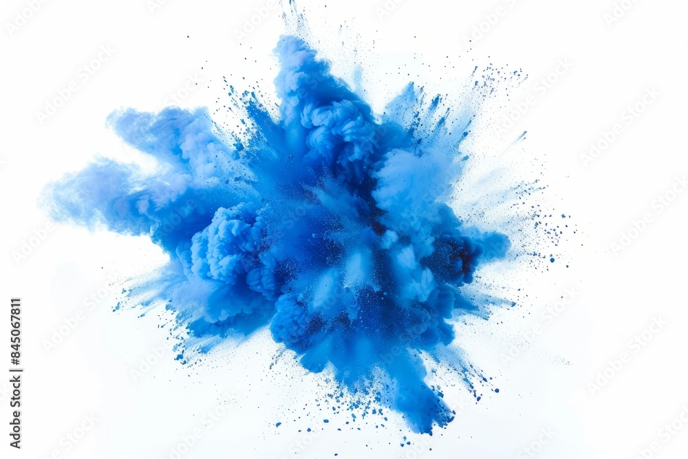 Blue color explosion isolated on white background Blue color explosion isolated on white background