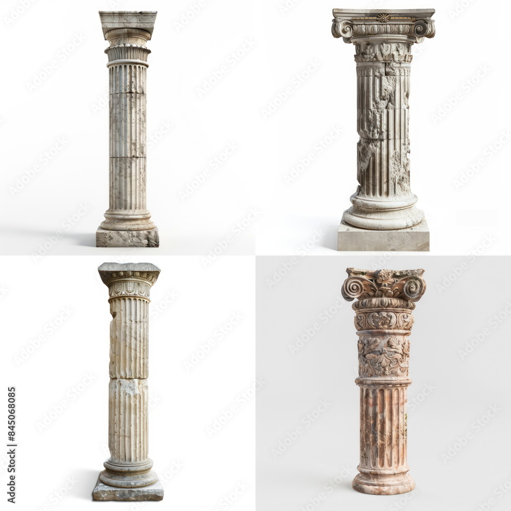 roman pillar on white background roman pillar on white background