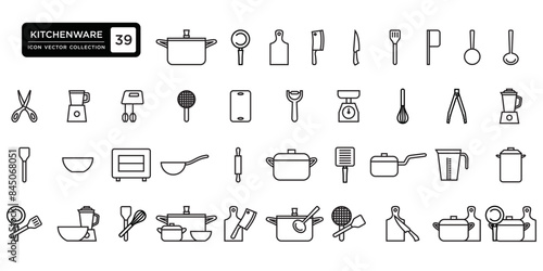 Kitchenware icons collection, vector icon templates editable and resizable.