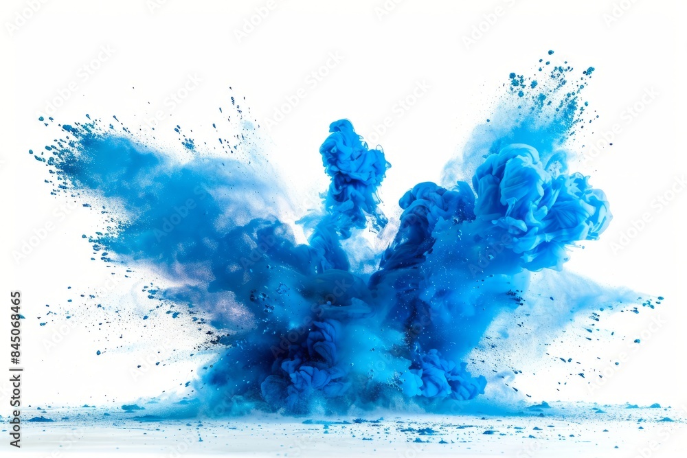 Blue color explosion isolated on white background Blue color explosion isolated on white background