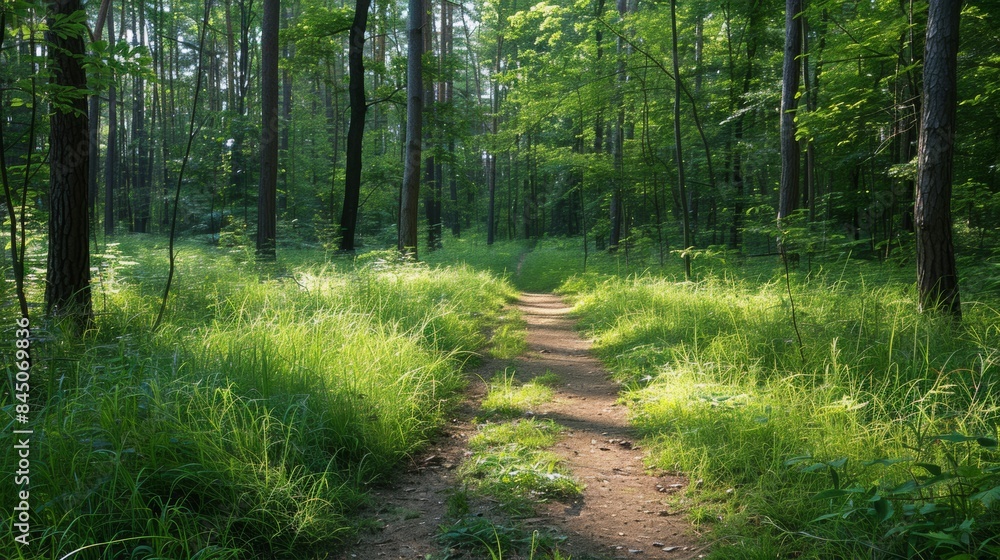 Obraz premium Footpath in the Middle of the Forest