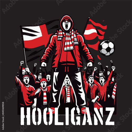 vector design of ultras and hooligan football supporters with expressions in favorite colors