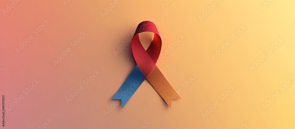 Colorful Awareness Ribbon on Warm Gradient Background Colorful Awareness Ribbon on Warm Gradient Background