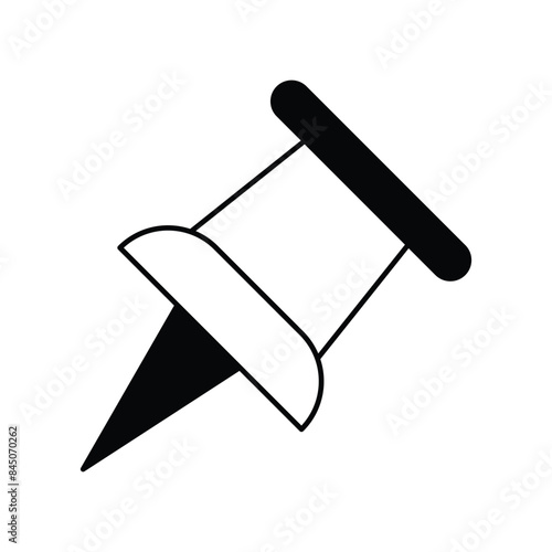 push pin icon with white background vector stock illustration