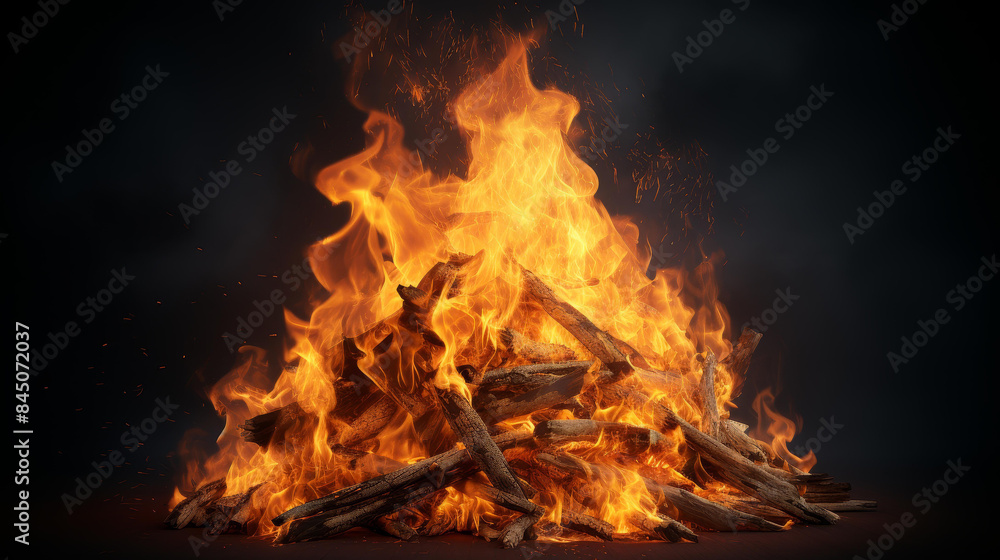 A bonfire image isolated on a clean background, perfect for graphic design projects. A bonfire image isolated on a clean background, perfect for graphic design projects.