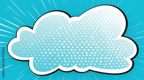 Unique blue vintage pop art style speech bubble vector for creative design projects.