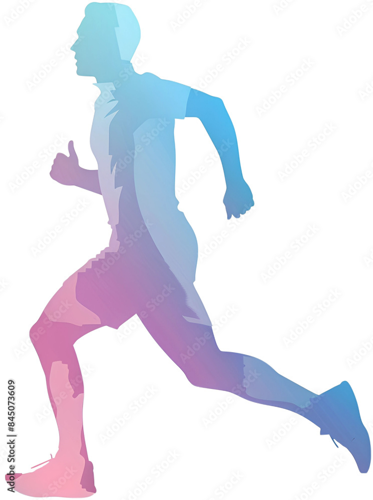 Fototapeta premium 다양한 포즈 실루엣 조깅하는 사람 N006