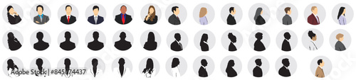 business profile avatar set silhouette huge collection