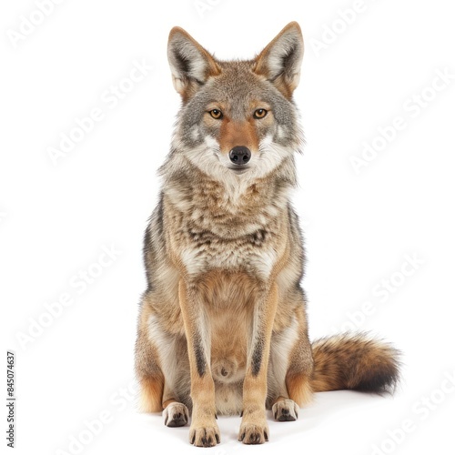 Coyote isolated on white background   © chaynam