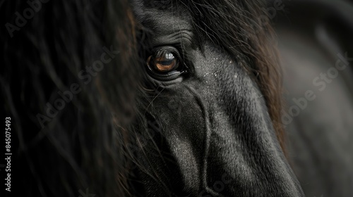 Image of a friesian equine photo