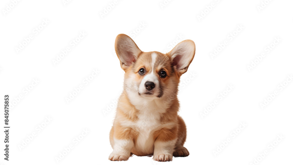 Adorable corgi dog puppy sitting, isolated on transparent background Adorable corgi dog puppy sitting, isolated on transparent background