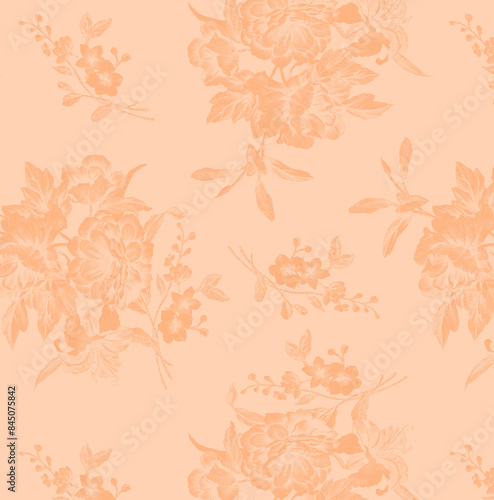 Wallpaper Mural seamless pattern with flowers Torontodigital.ca