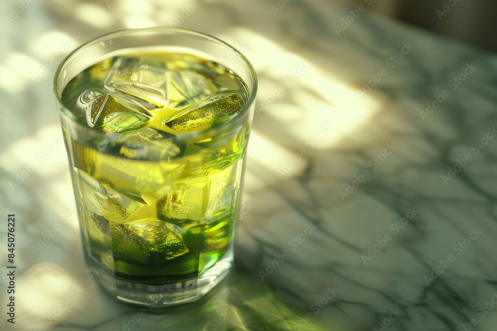 A cup of Green Tea on a marble countertop
A cup of Green Tea on a marble countertop