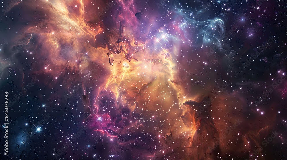Fototapeta premium Star field and nebula in outer space