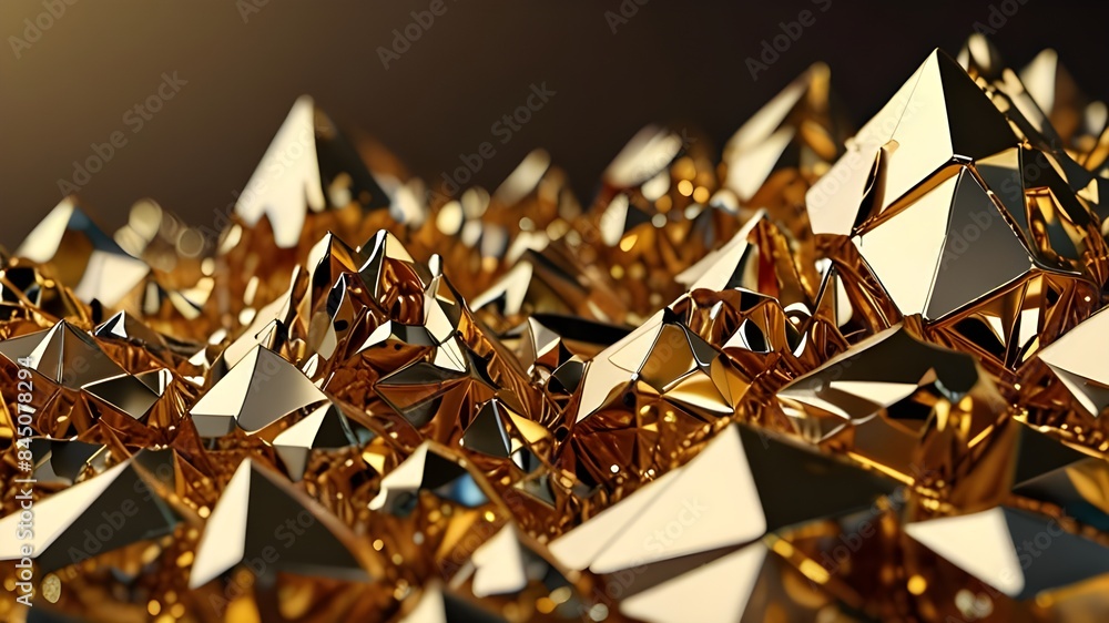 3d render, abstract gold crystal background, faceted texture, macro panorama, wide panoramic polygonal wallpaper Generative AI 3d render, abstract gold crystal background, faceted texture, macro panorama, wide panoramic polygonal wallpaper Generative AI