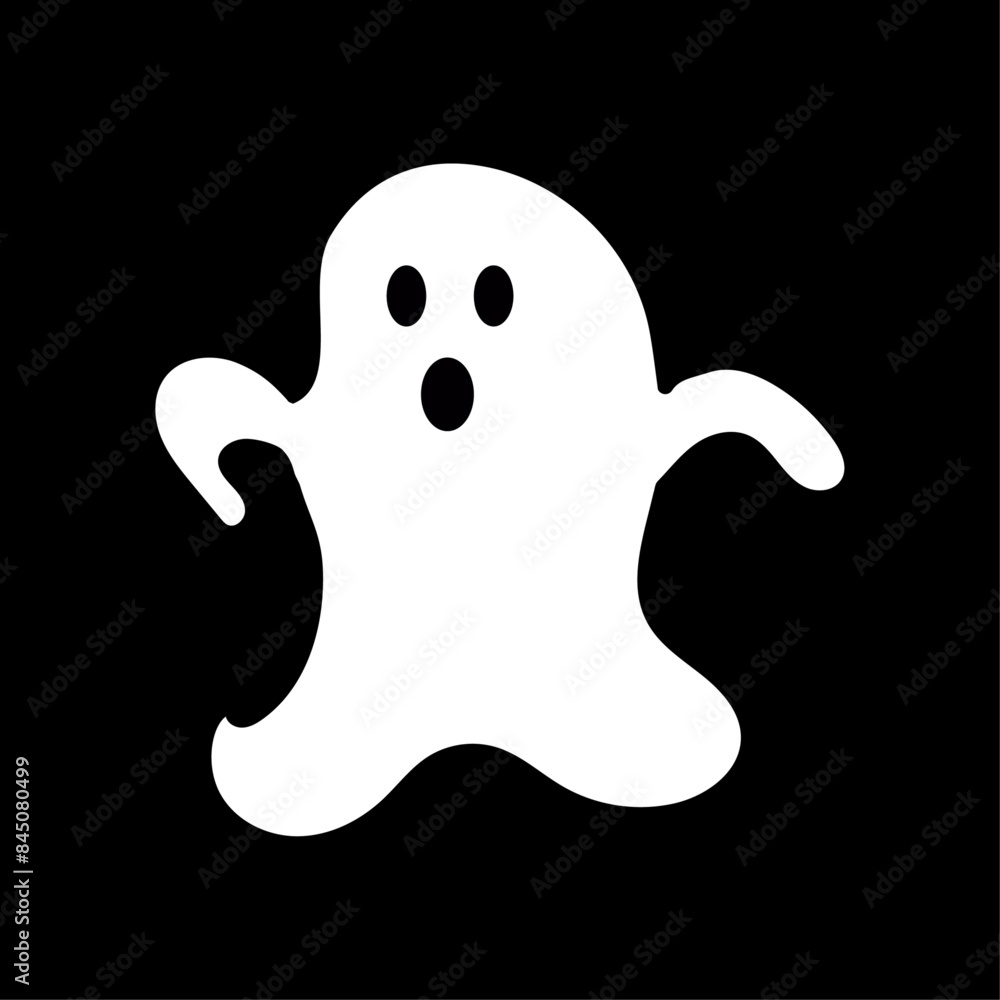 white ghost on black background scary autumn holiday Halloween scary spirit flying in night ghost icon with cute spooky happy and funny faces poster or banner vector illustration white ghost on black background scary autumn holiday Halloween scary spirit flying in night ghost icon with cute spooky happy and funny faces poster or banner vector illustration