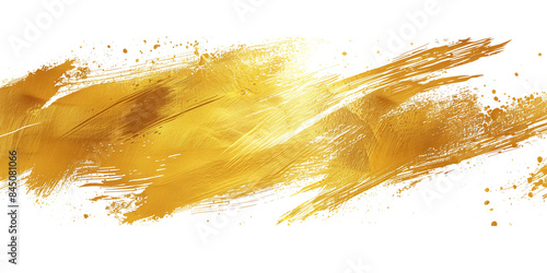 Gold brush strokes, PNG, transparent background. Ai generated Images