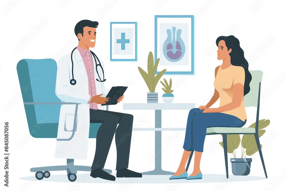 Doctor's Consultation with a Patient in a Modern Clinic Doctor's Consultation with a Patient in a Modern Clinic