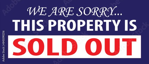 This property is sold out sign vector.eps