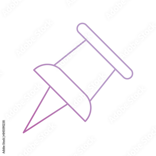 push pin icon with white background vector stock illustration