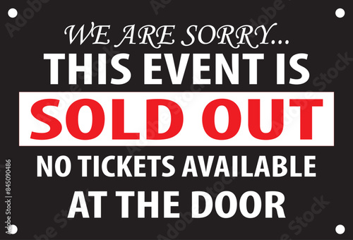We are sorry this event is sold out notice vector.eps