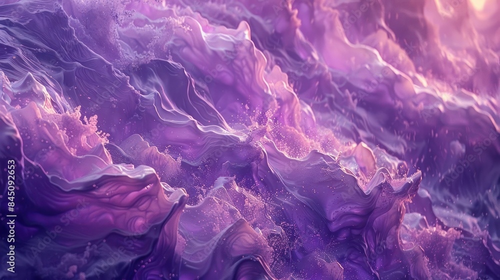 Ethereal Vistas, A Minimalist Interpretation of the Cosmic Ocean's Purple Wave Ethereal Vistas, A Minimalist Interpretation of the Cosmic Ocean's Purple Wave