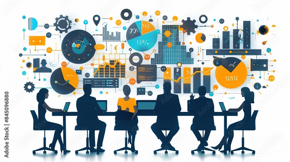 Business Team Analyzing Data and Graphs Business Team Analyzing Data and Graphs