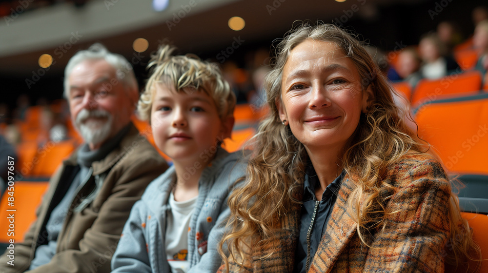 Fototapeta premium Parents and children attending a school play.