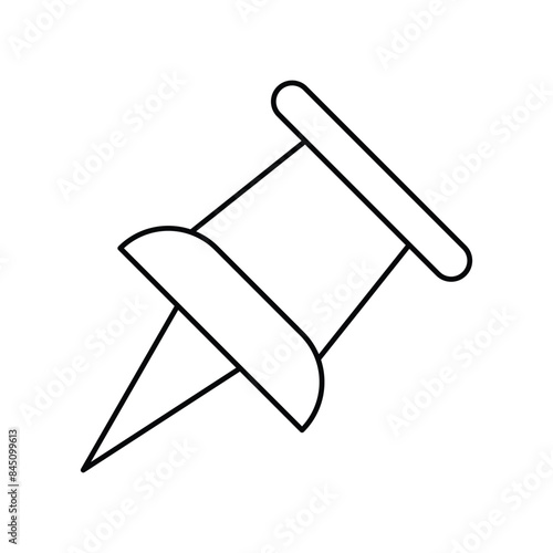 push pin icon with white background vector stock illustration