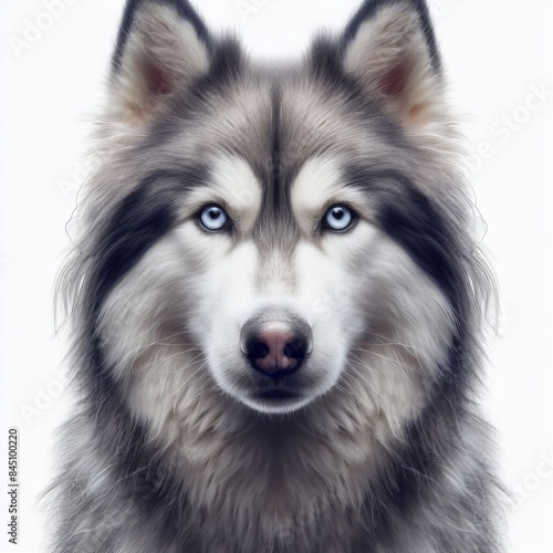 siberian husky puppy on white