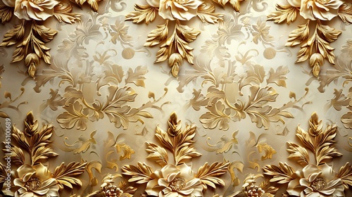 A background with a gold damask pattern