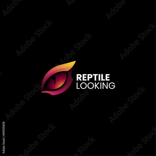 Vector Logo Illustration Reptile Eye Gradient Colorful Style