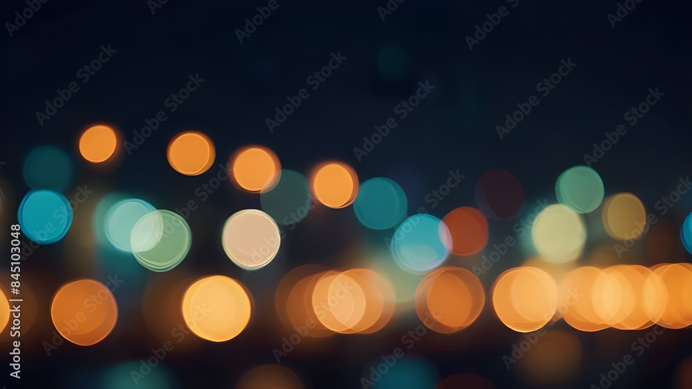 Blurred abstract bokeh background of city lights at night Generative AI