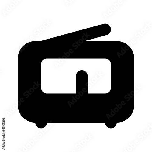 Radio black glyph icon 